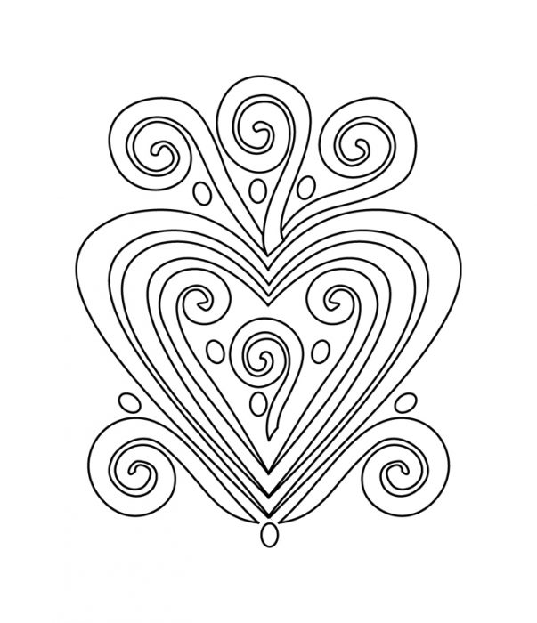 line drawing of a stylized heart