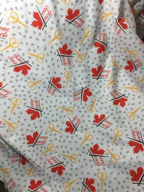 close-up photo of the EAC/ACB logo fabric