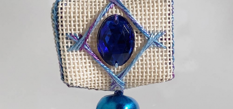 Blue Hexagon 3-Sided Ornament