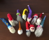 Needle-felted Gnomes with Tulip Tree