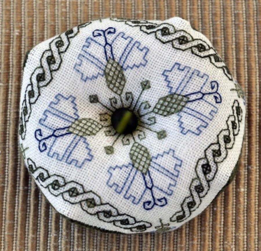 Blackwork Biscornu Project Instructions by Nancy Fournier